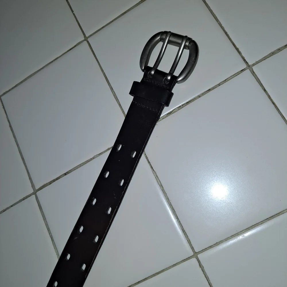 Dark brown leather belt adjustable travel men’s summer party winter casual sport